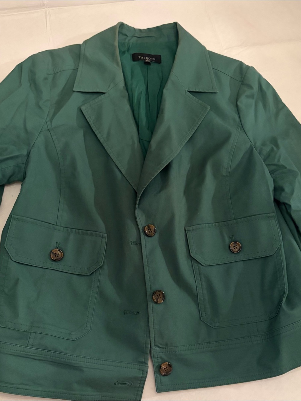 Talbots Green Lightweight Button-Front Jacket